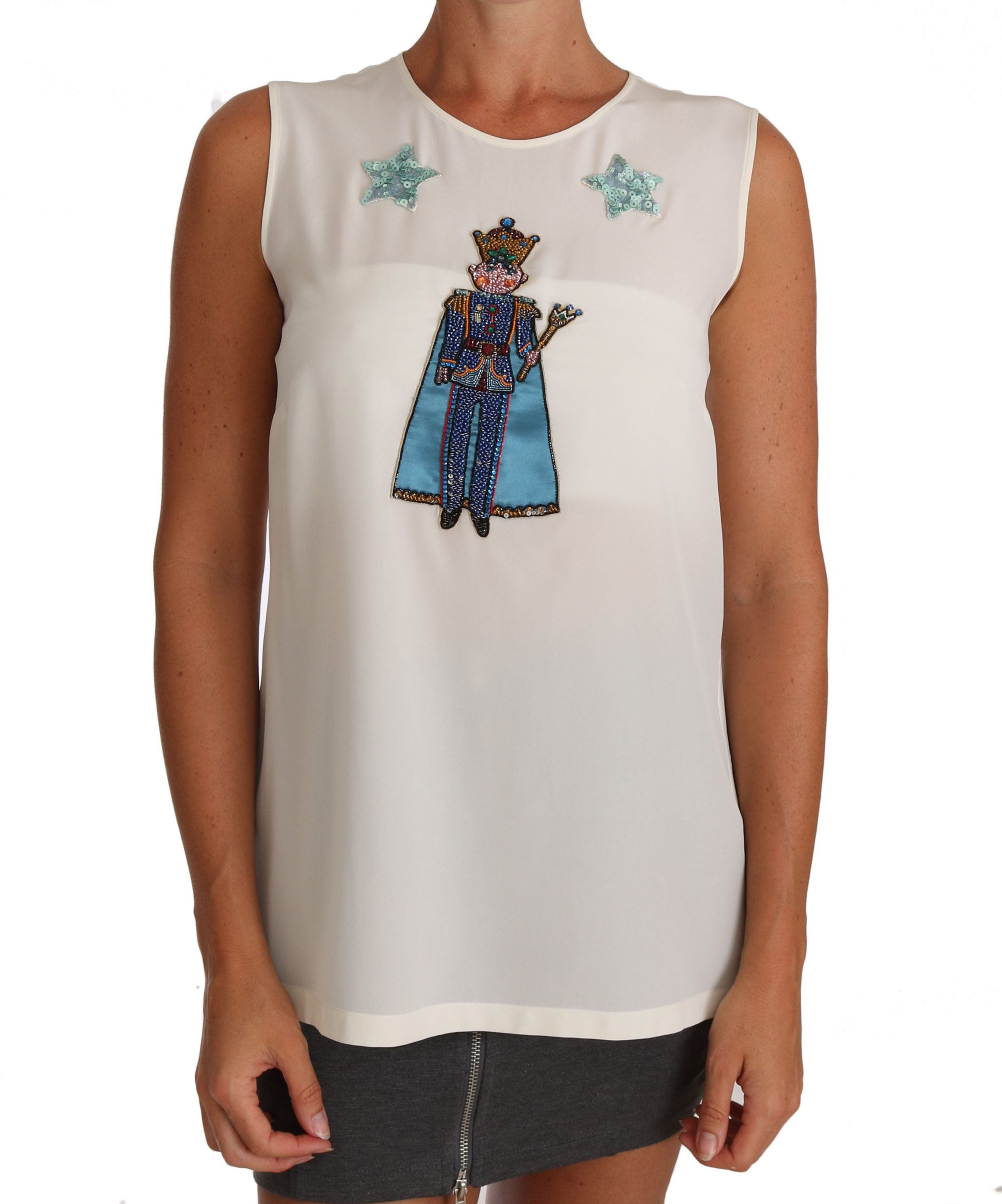 Enchanted Sequined Silk Sleeveless Top - ventzia