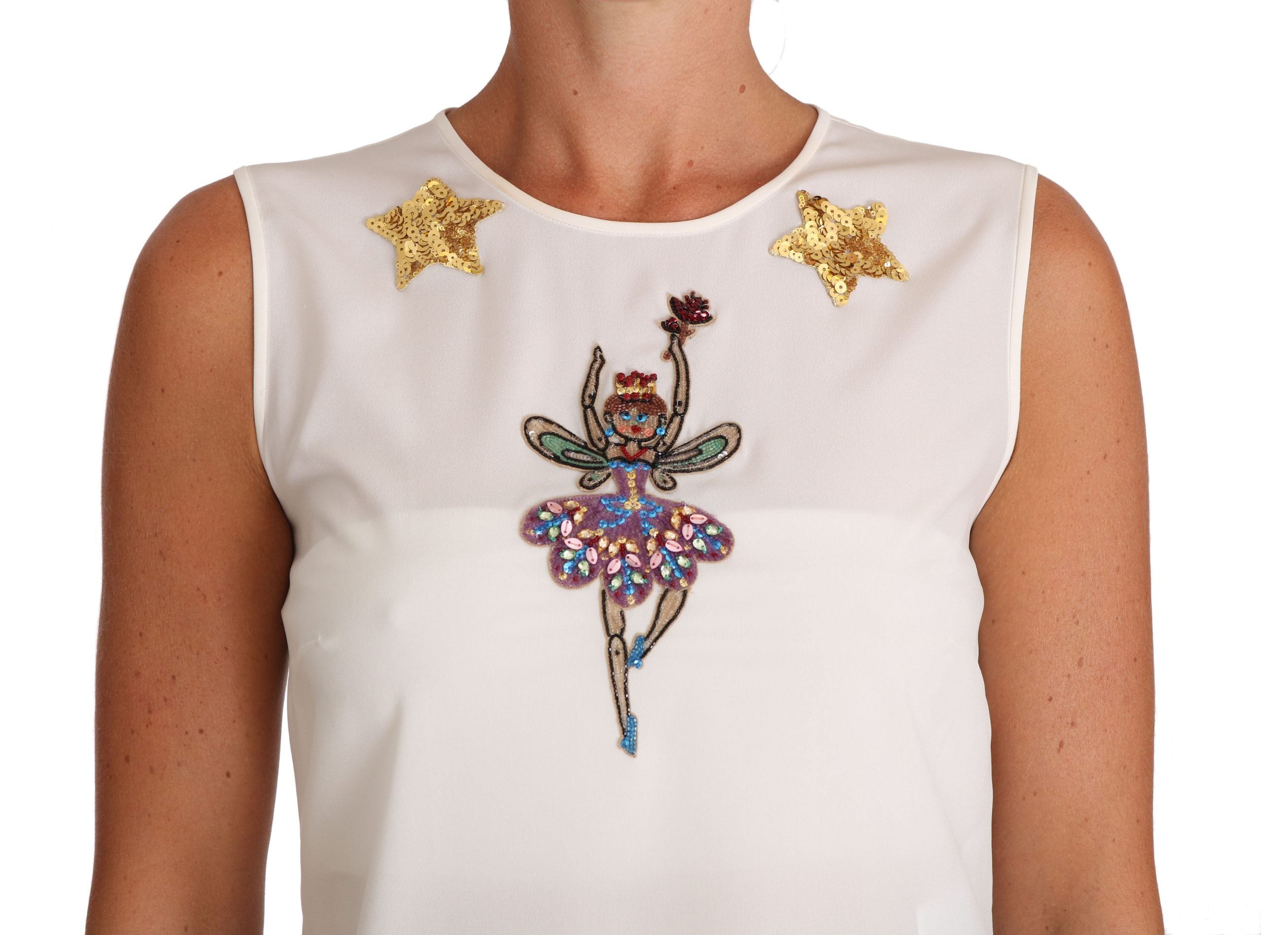 Enchanted Crystal-Embellished Silk Blouse - ventzia
