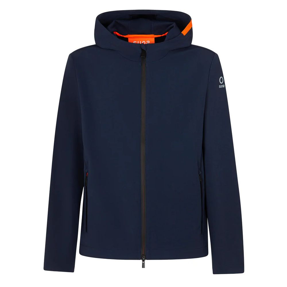 Blue Polyester Jacket - ventzia