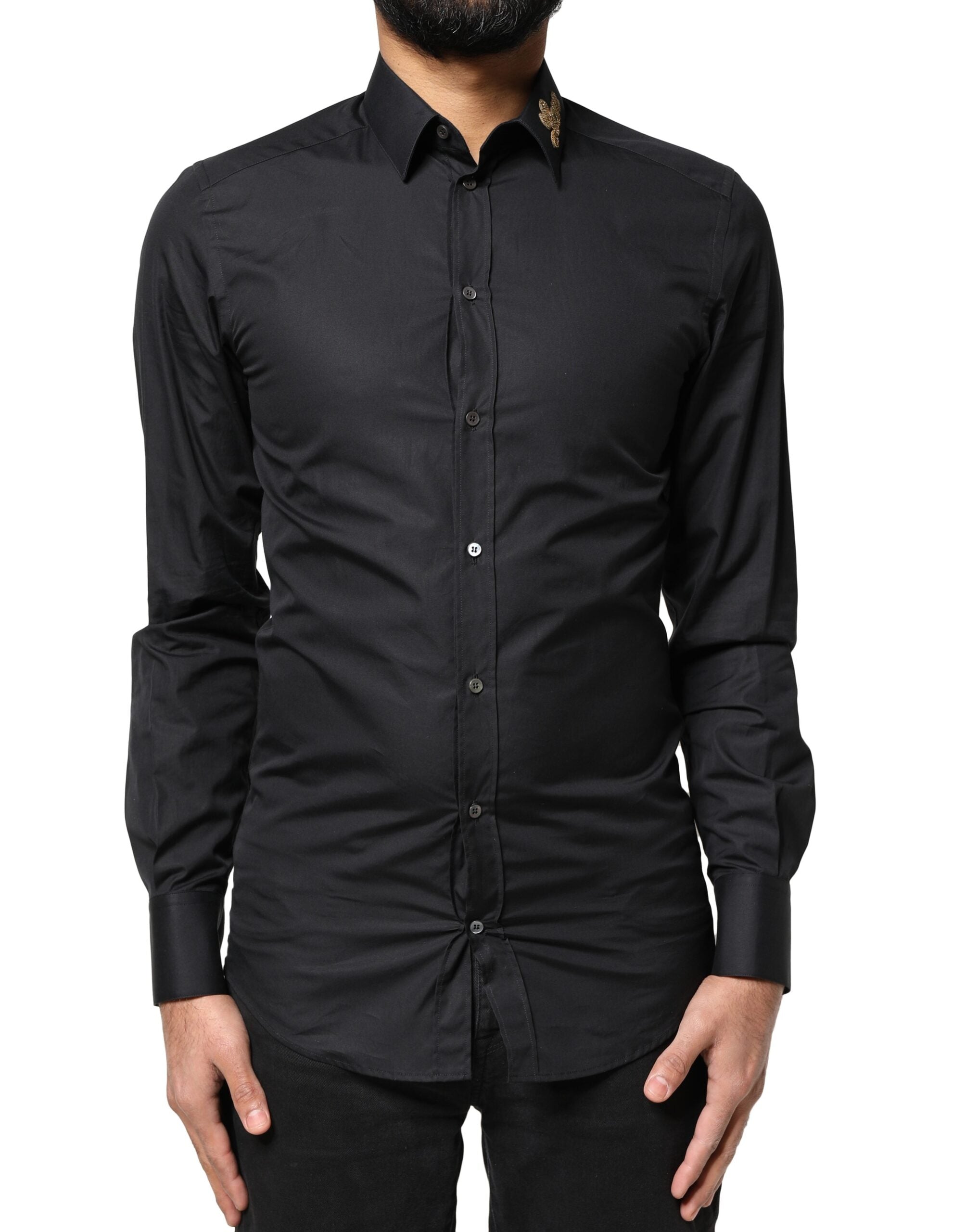 Black Love Embroidery GOLD Formal Dress Shirt - ventzia