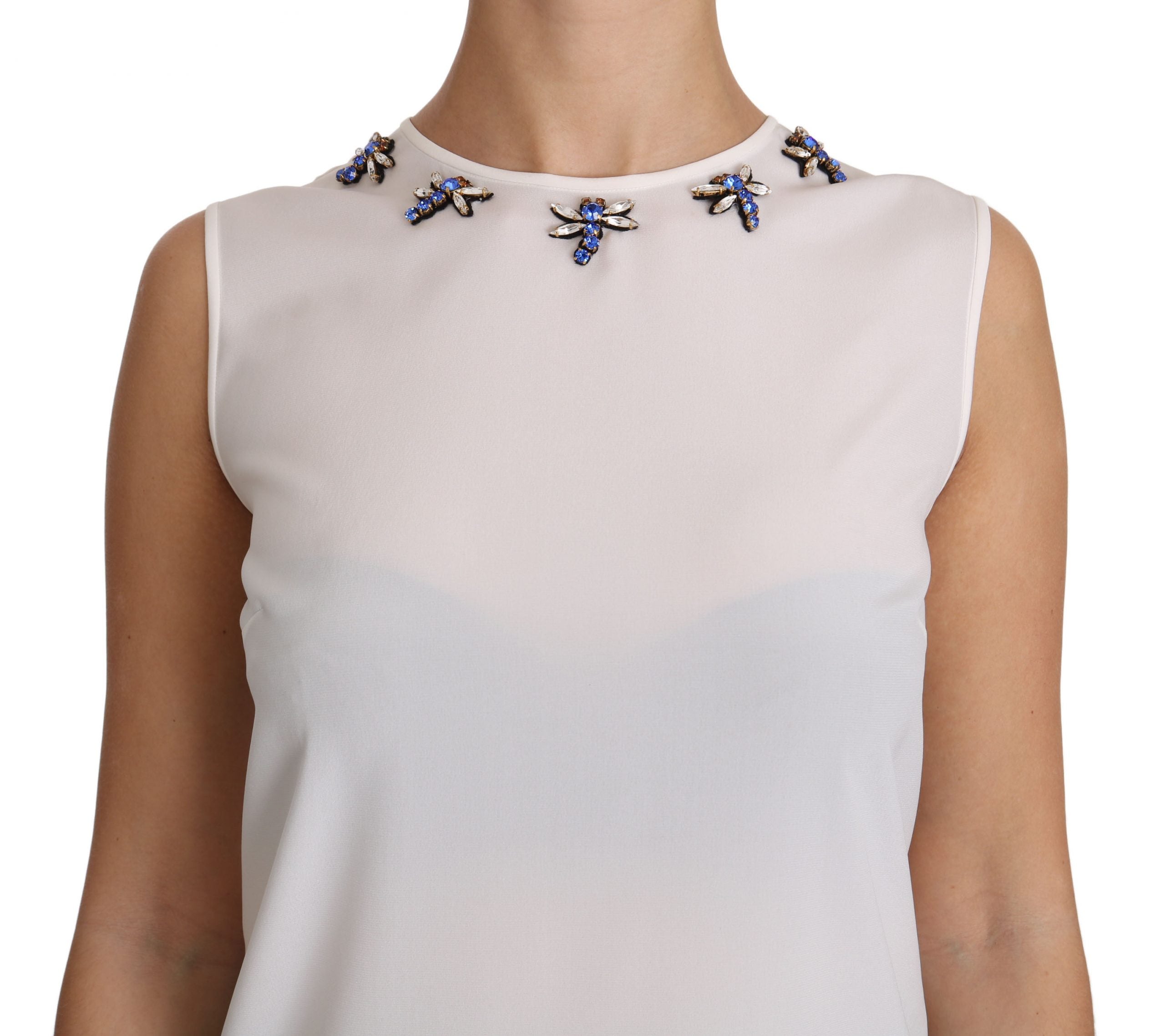 Fairy Tale Crystal-Embellished Silk Blouse - ventzia