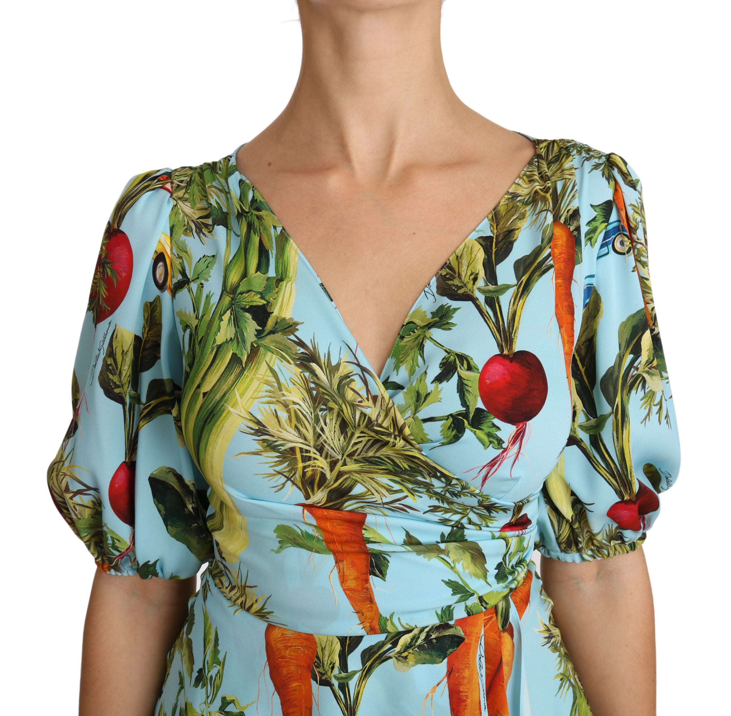 Vegetable Print Silk Top Extravaganza - ventzia