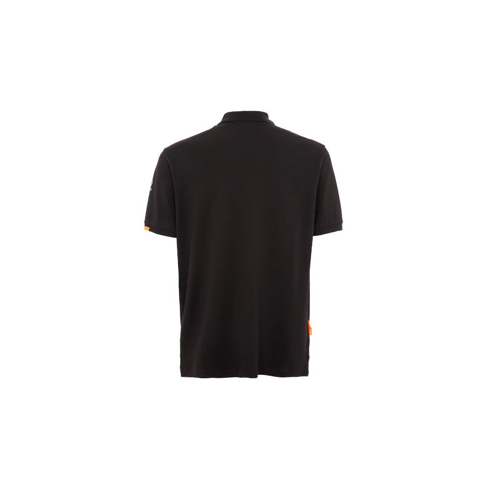 Black Cotton Polo Shirt - ventzia