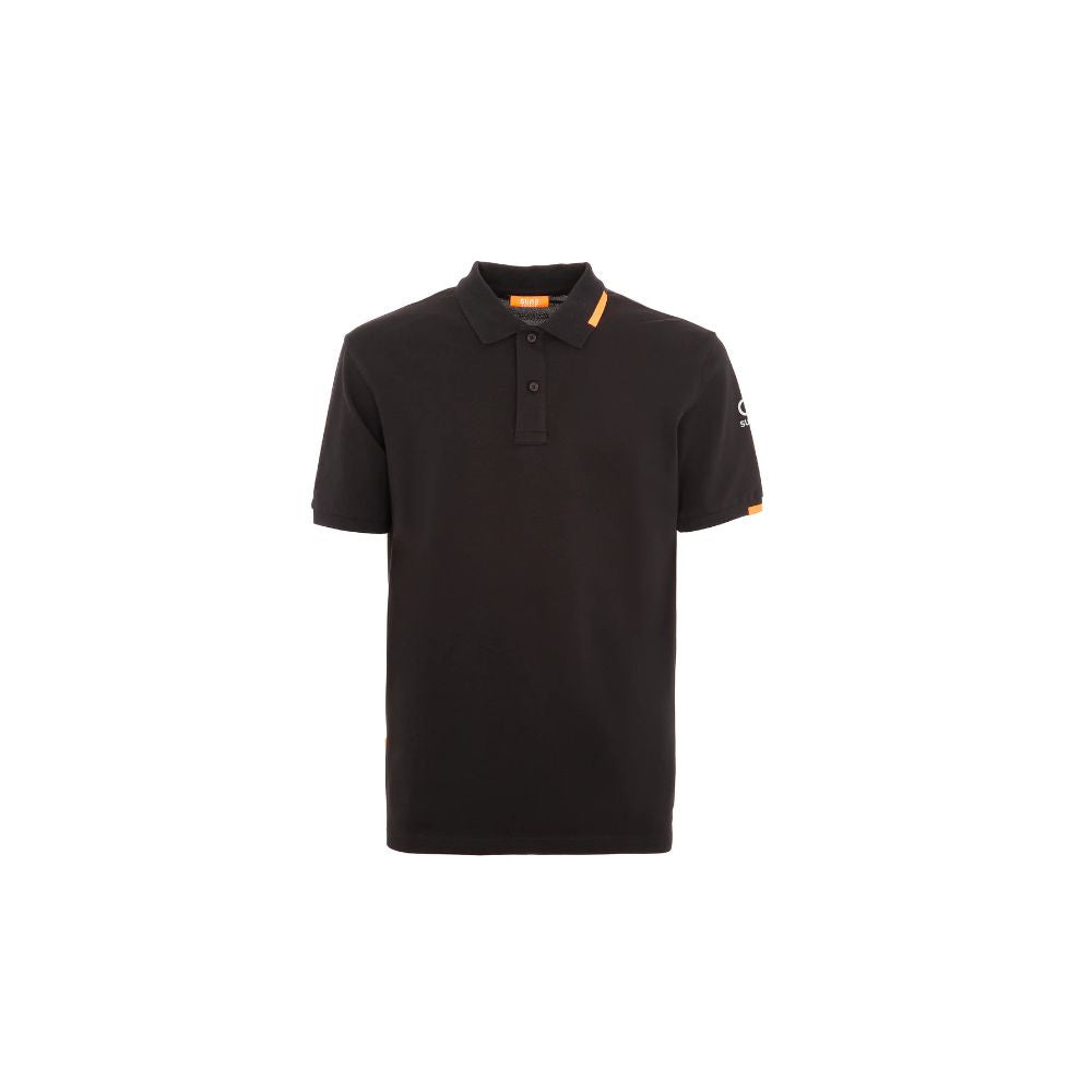 Black Cotton Polo Shirt - ventzia