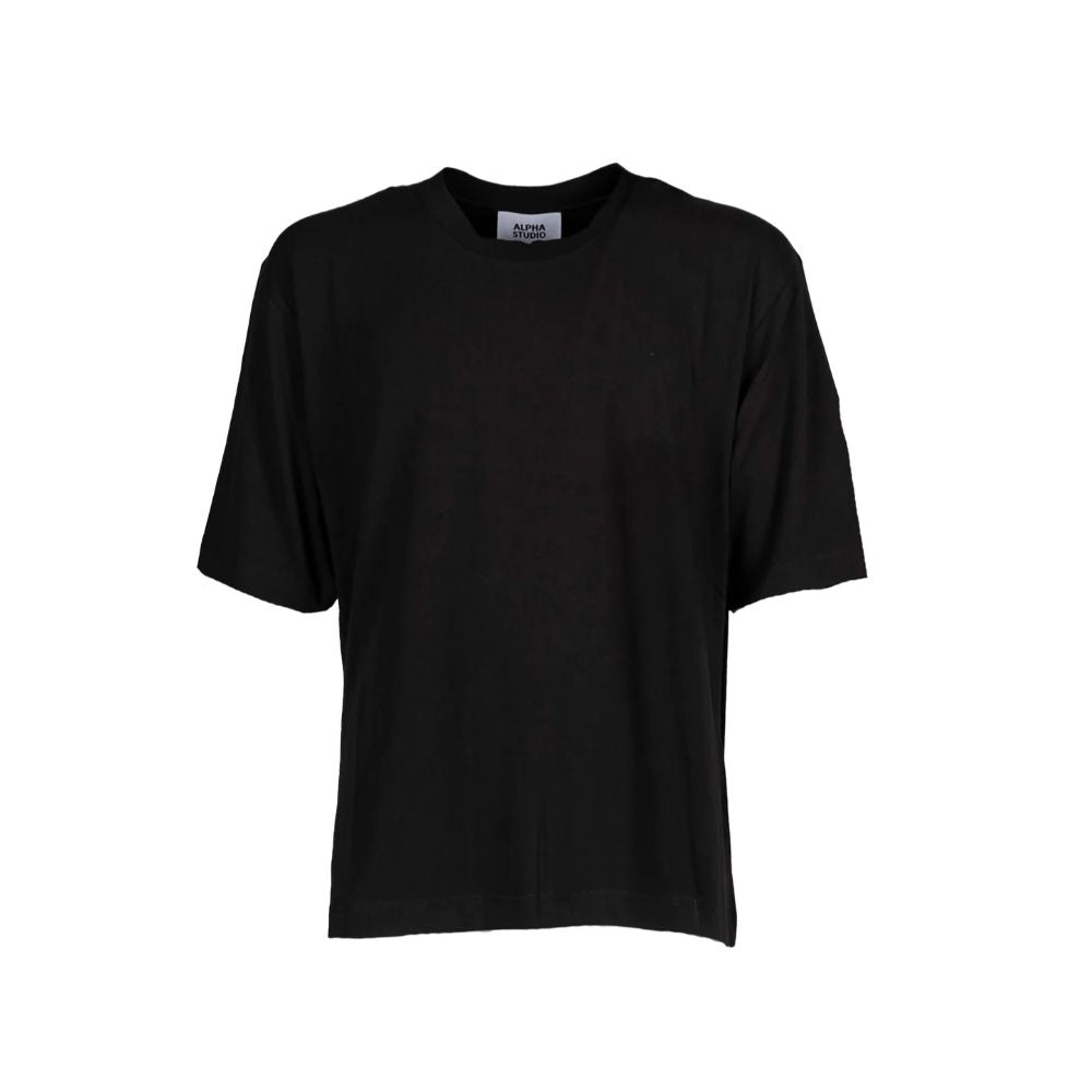 Black Cotton T-Shirt - ventzia