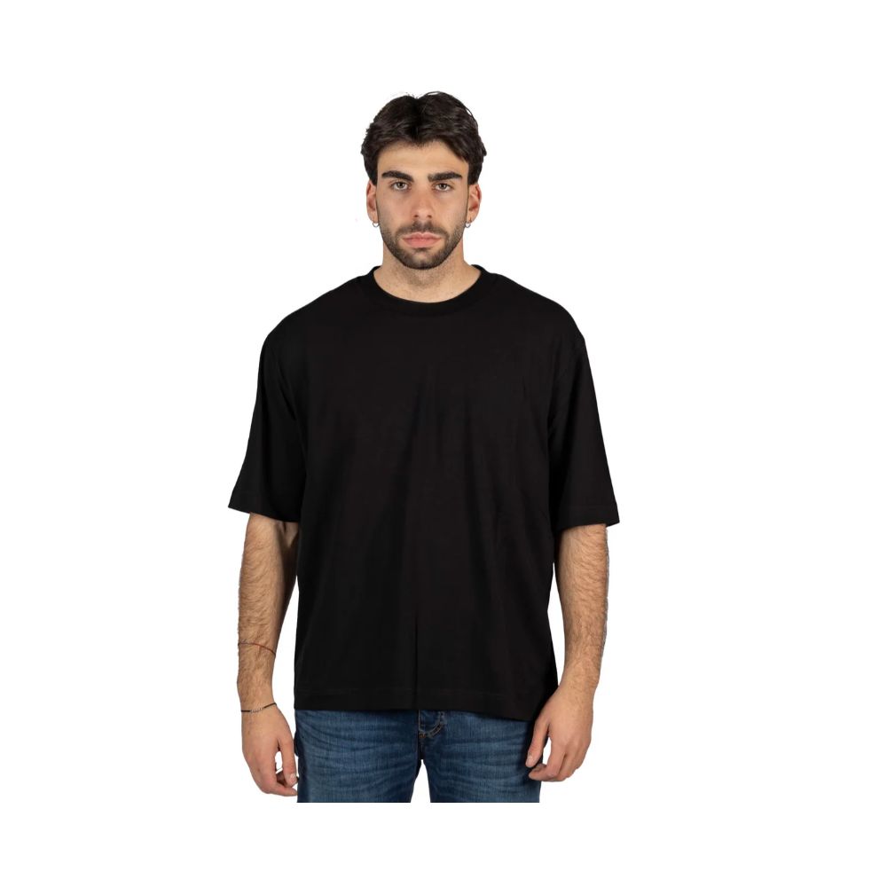 Black Cotton T-Shirt - ventzia