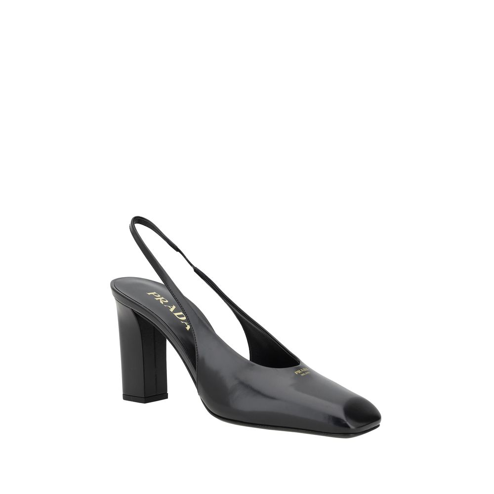 Black Calf Leather Pumps - ventzia