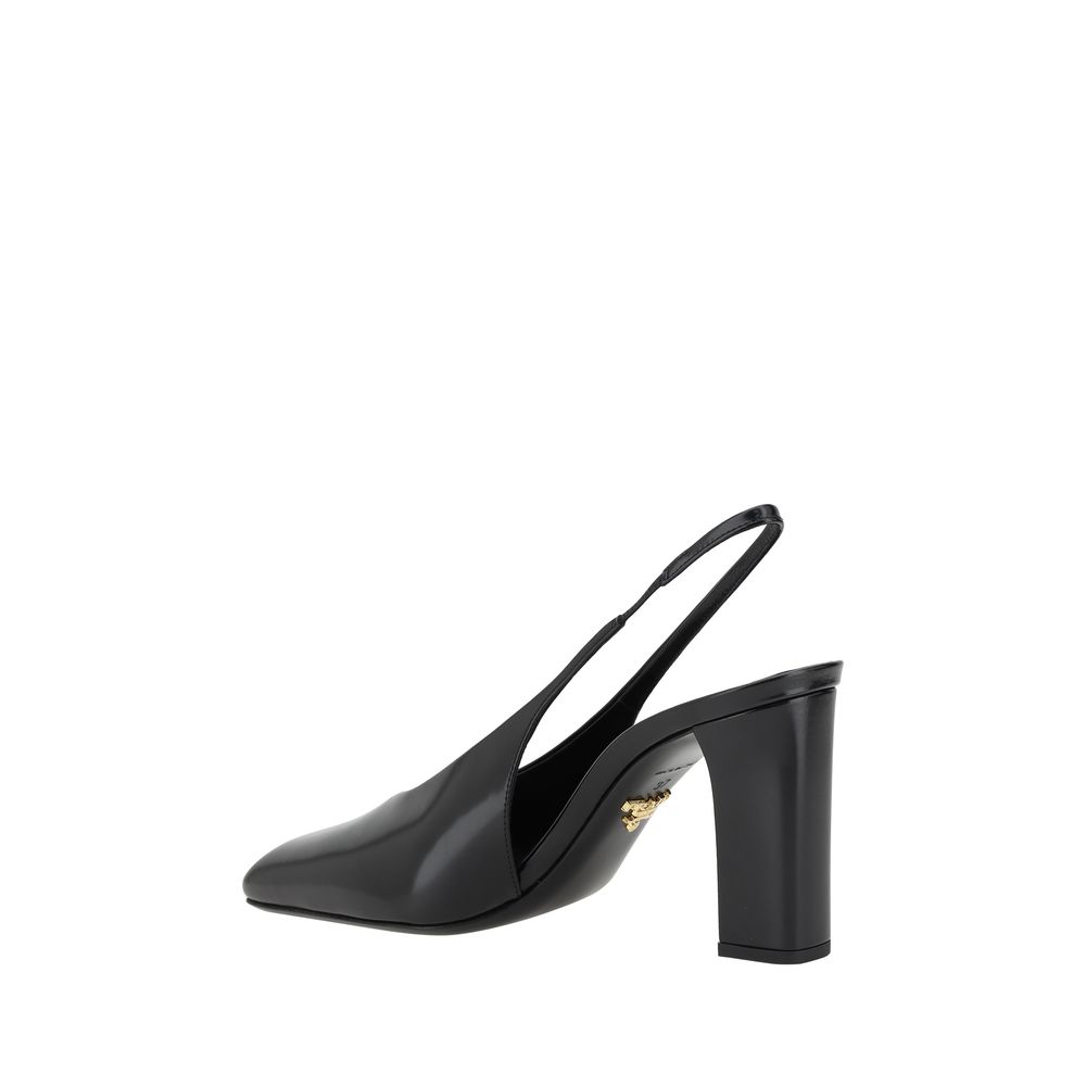 Black Calf Leather Pumps - ventzia