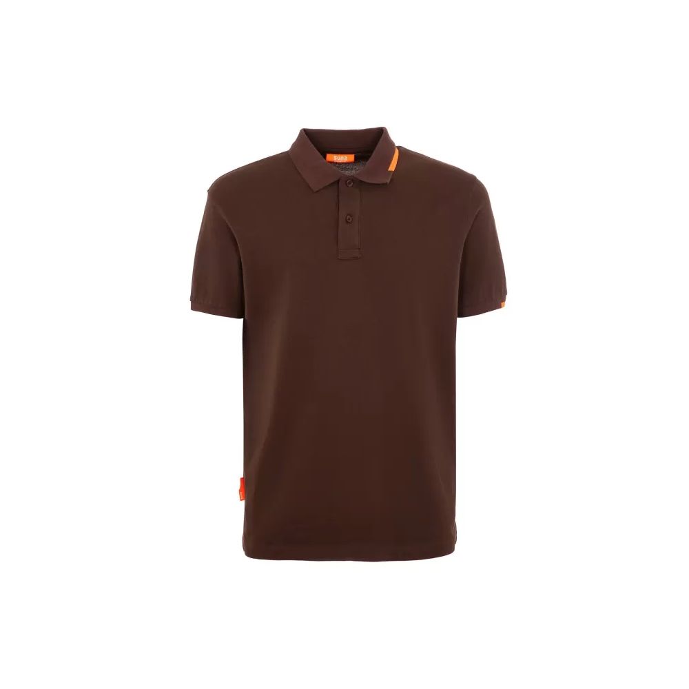 Brown Cotton Polo Shirt - ventzia
