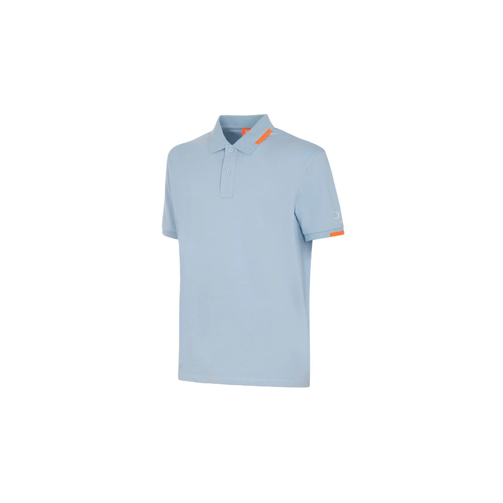 Light Blue Cotton Men Polo Shirt - ventzia