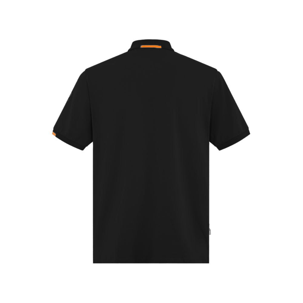 Black Cotton Polo Shirt - ventzia