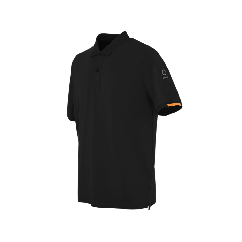 Black Cotton Polo Shirt - ventzia