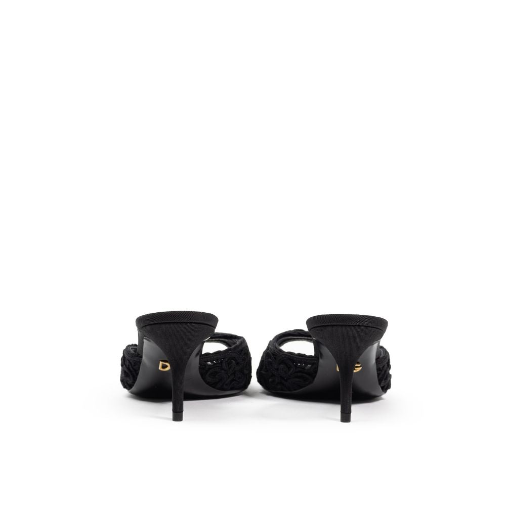 Black Cotton Sandal - ventzia