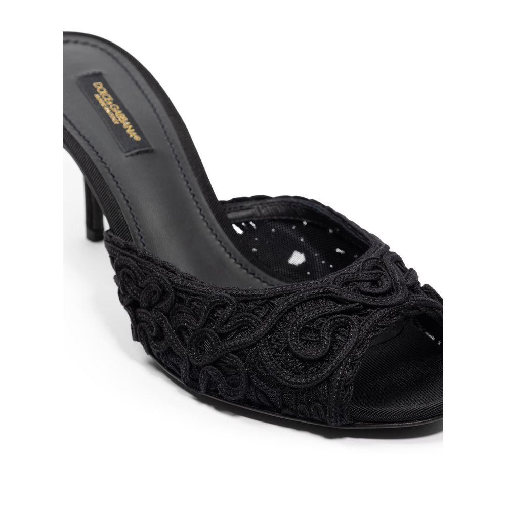Black Cotton Sandal - ventzia