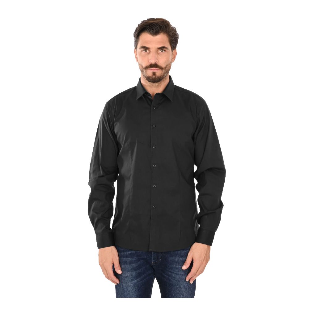 Black Cotton Men's Shirt - ventzia