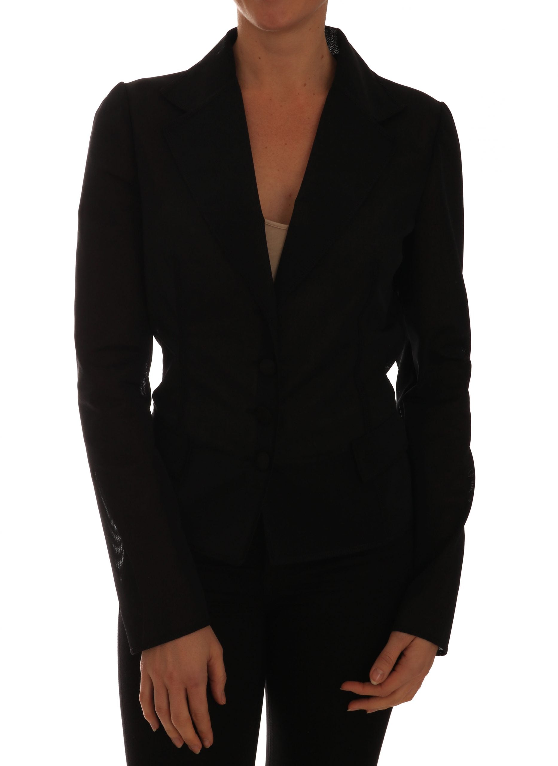 Semi-Transparent Darkgreen Nylon Blazer - ventzia