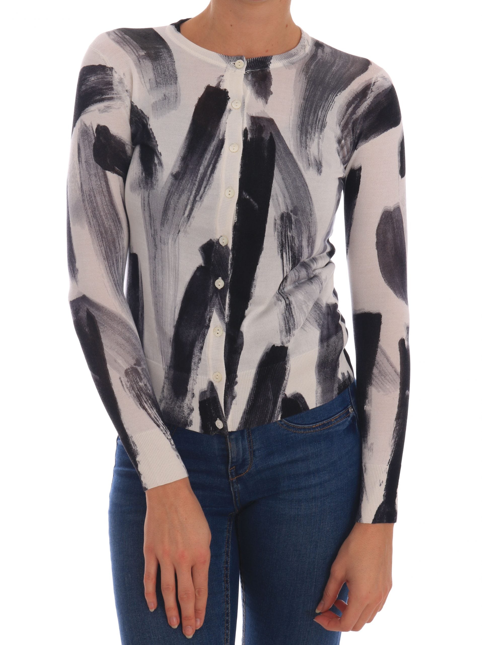 Elegant Silk Stroke-Pattern Sweater - ventzia