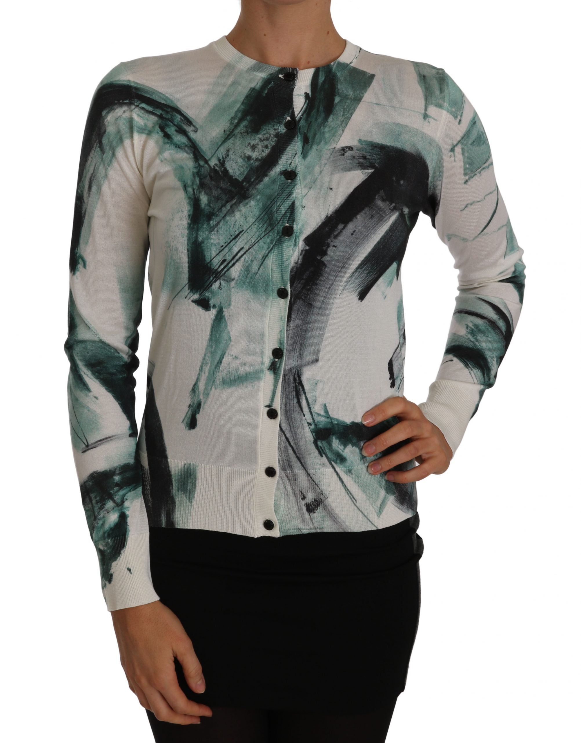 Elegant White Silk Lightweight Cardigan - ventzia