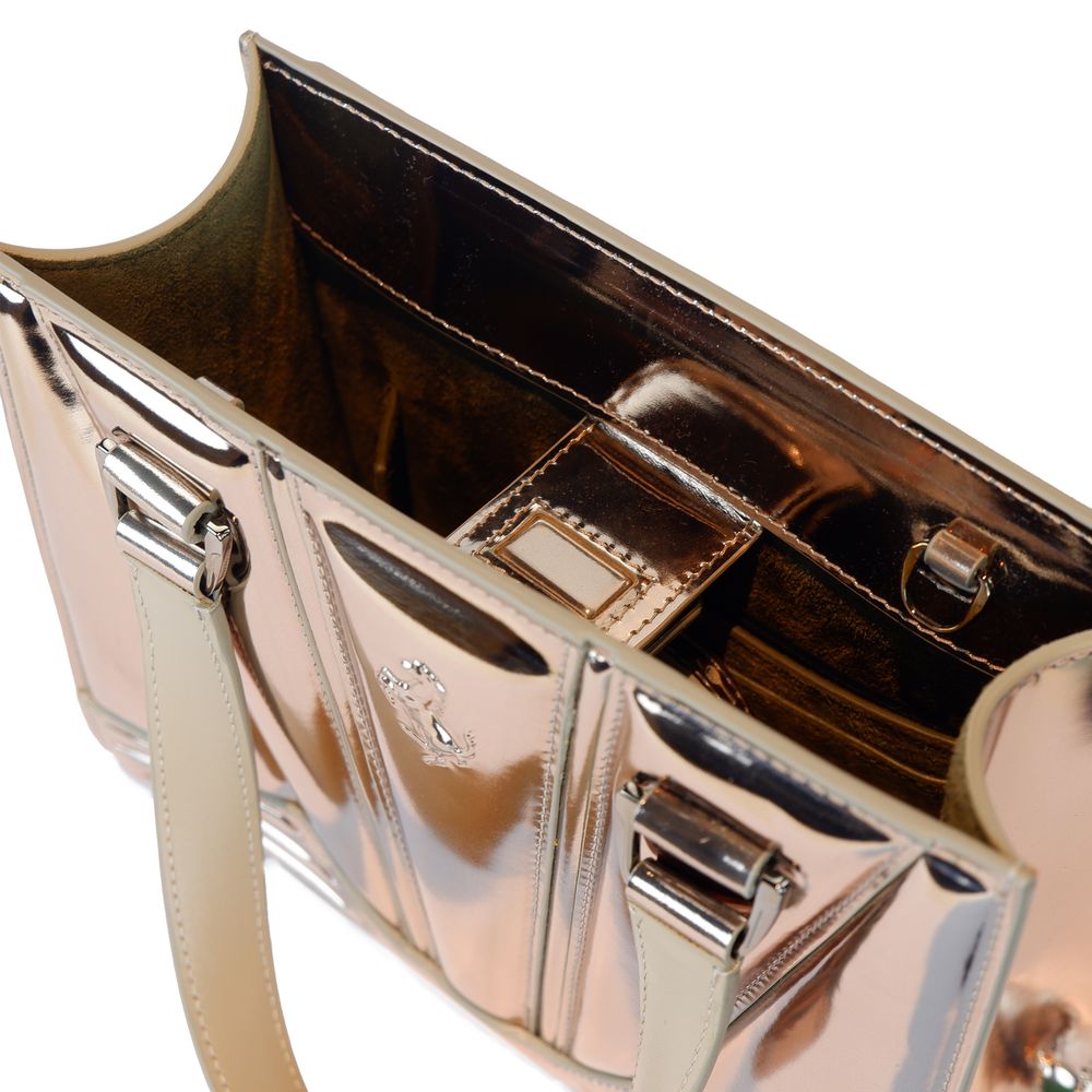Gray Leather Handbag - ventzia