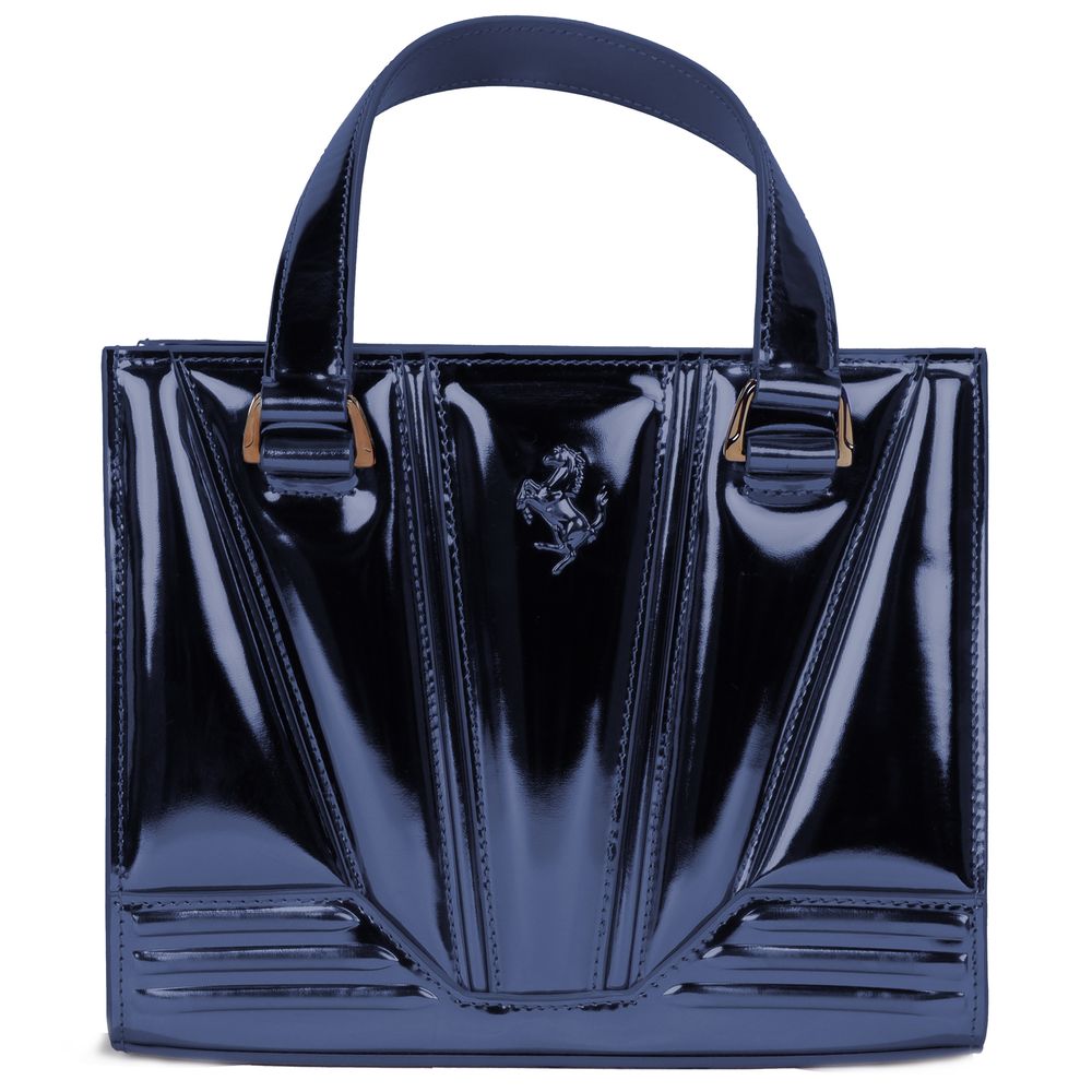 Blue Leather Handbag - ventzia