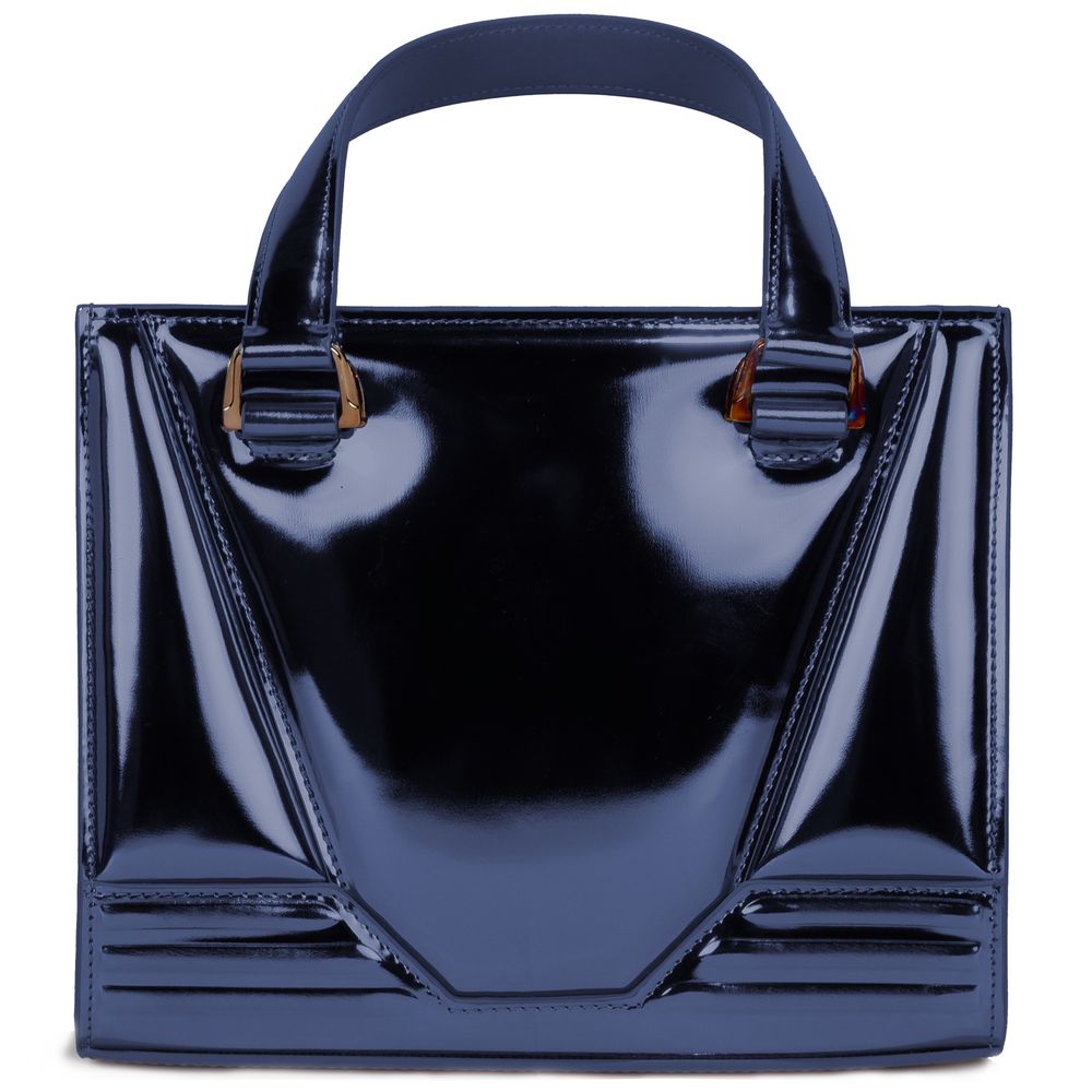 Blue Leather Handbag - ventzia