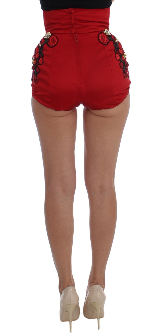 Enchanted Sicily Embroidered Silk Shorts - ventzia