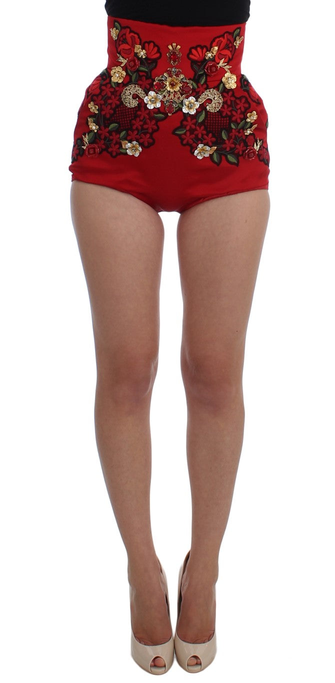 Enchanted Sicily Embroidered Silk Shorts - ventzia