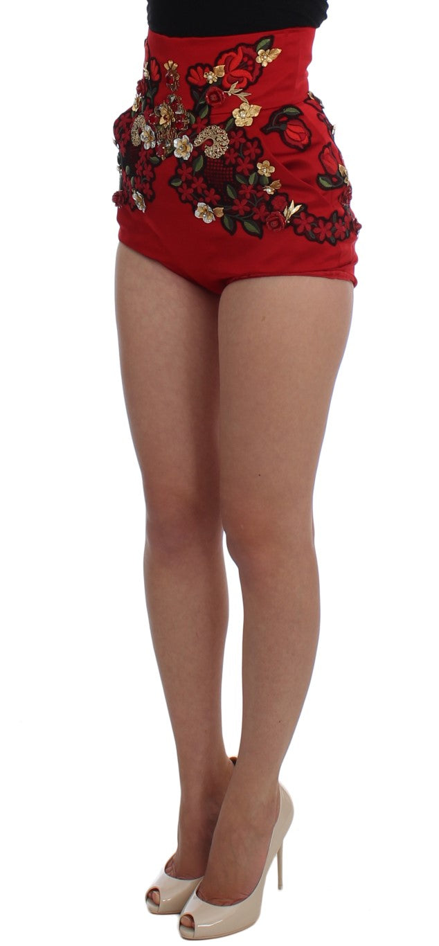 Enchanted Sicily Embroidered Silk Shorts - ventzia