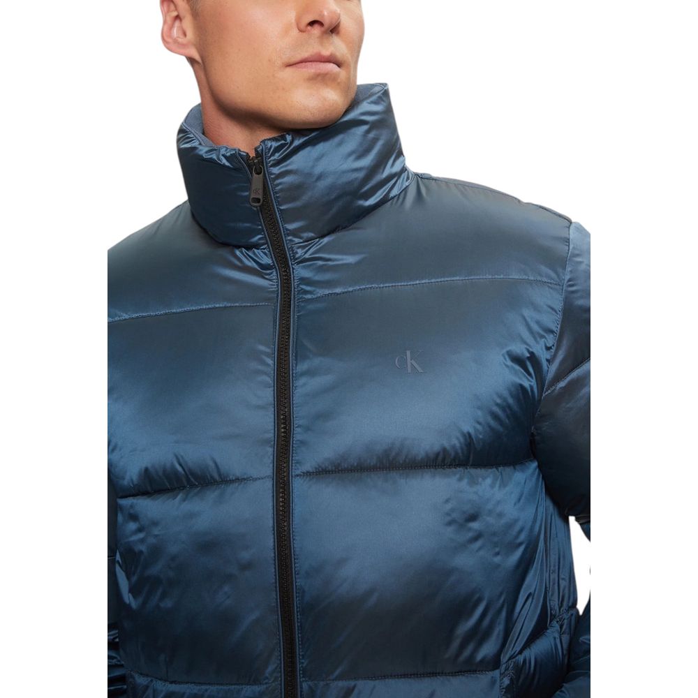 Blue Recycled Polyamide Jackets & Coat - ventzia
