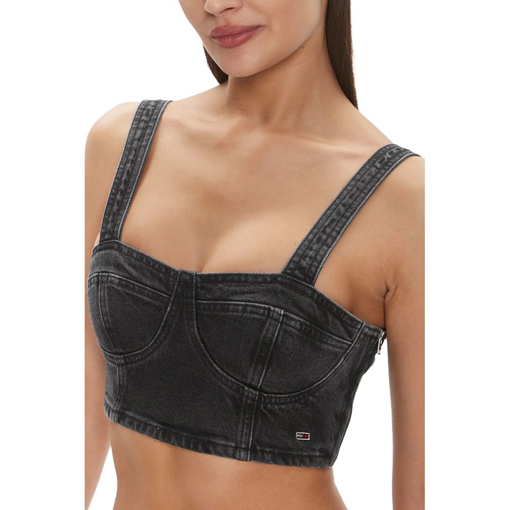 Black Recycled Cotton Top - ventzia