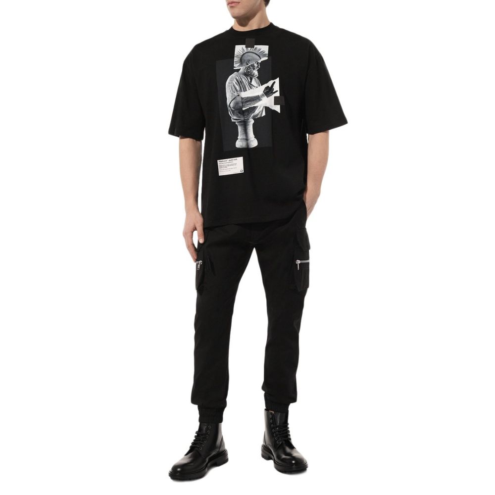 Black Cotton T-Shirt - ventzia