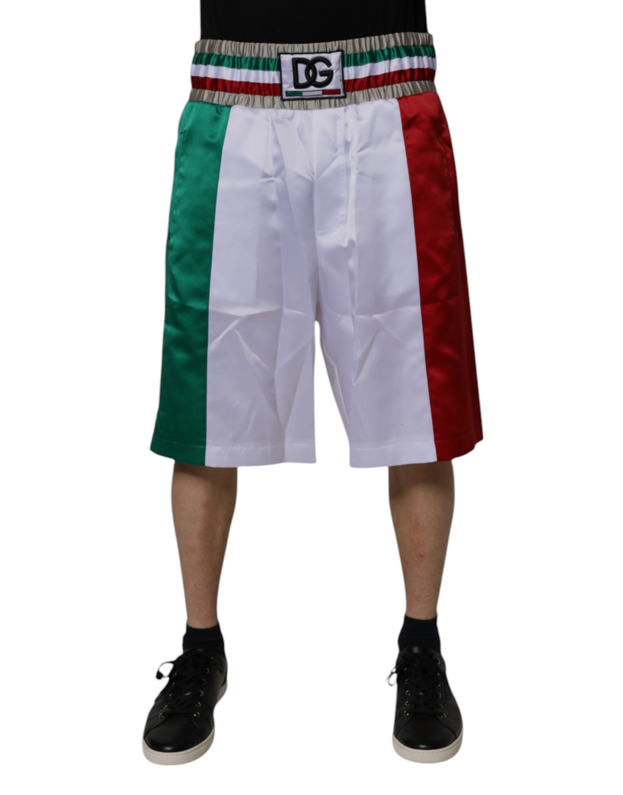 Multicolor Italia Polyester Bermuda Shorts - ventzia