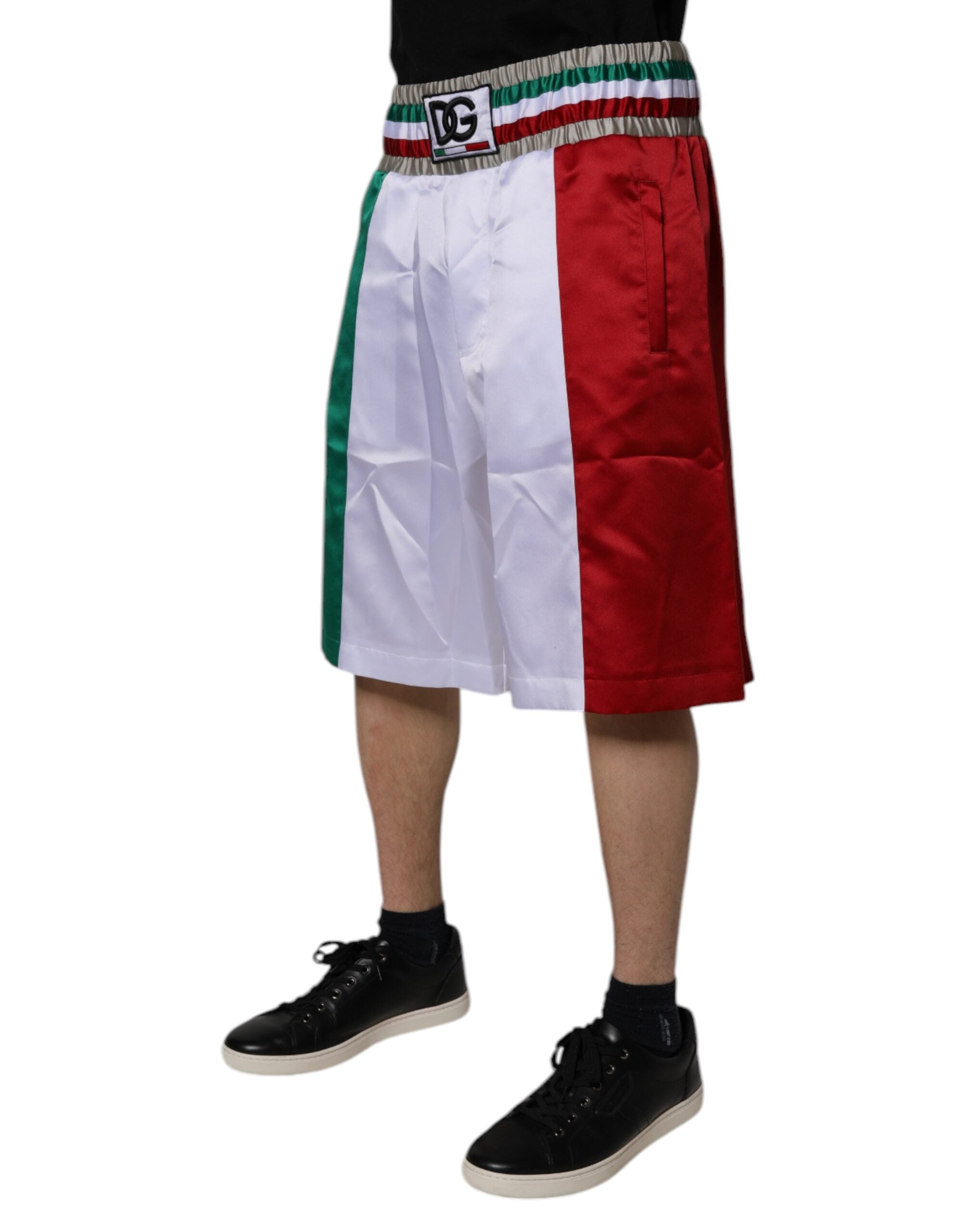 Multicolor Italia Polyester Bermuda Shorts - ventzia