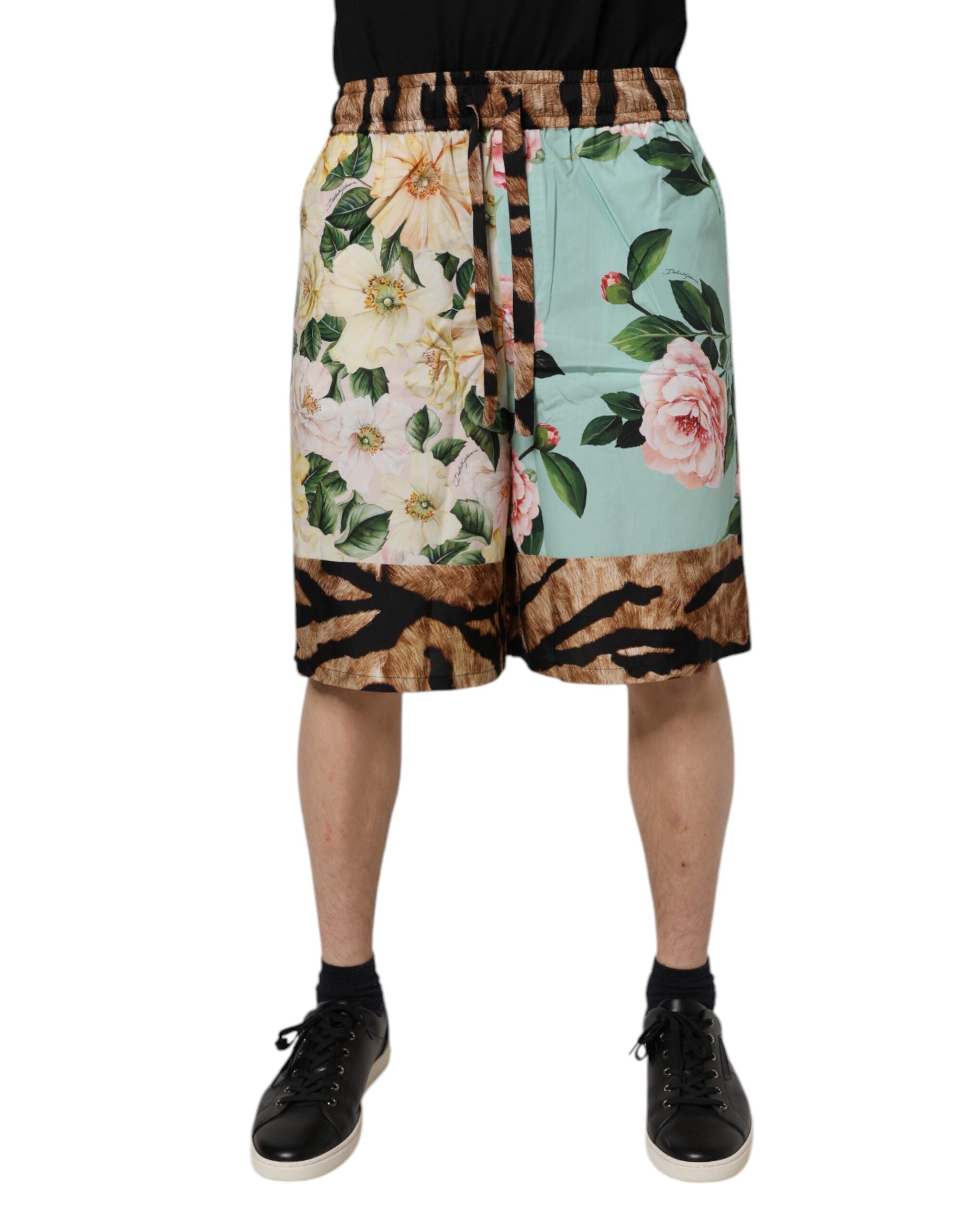 Multicolor Floral Print Men Bermuda Shorts - ventzia
