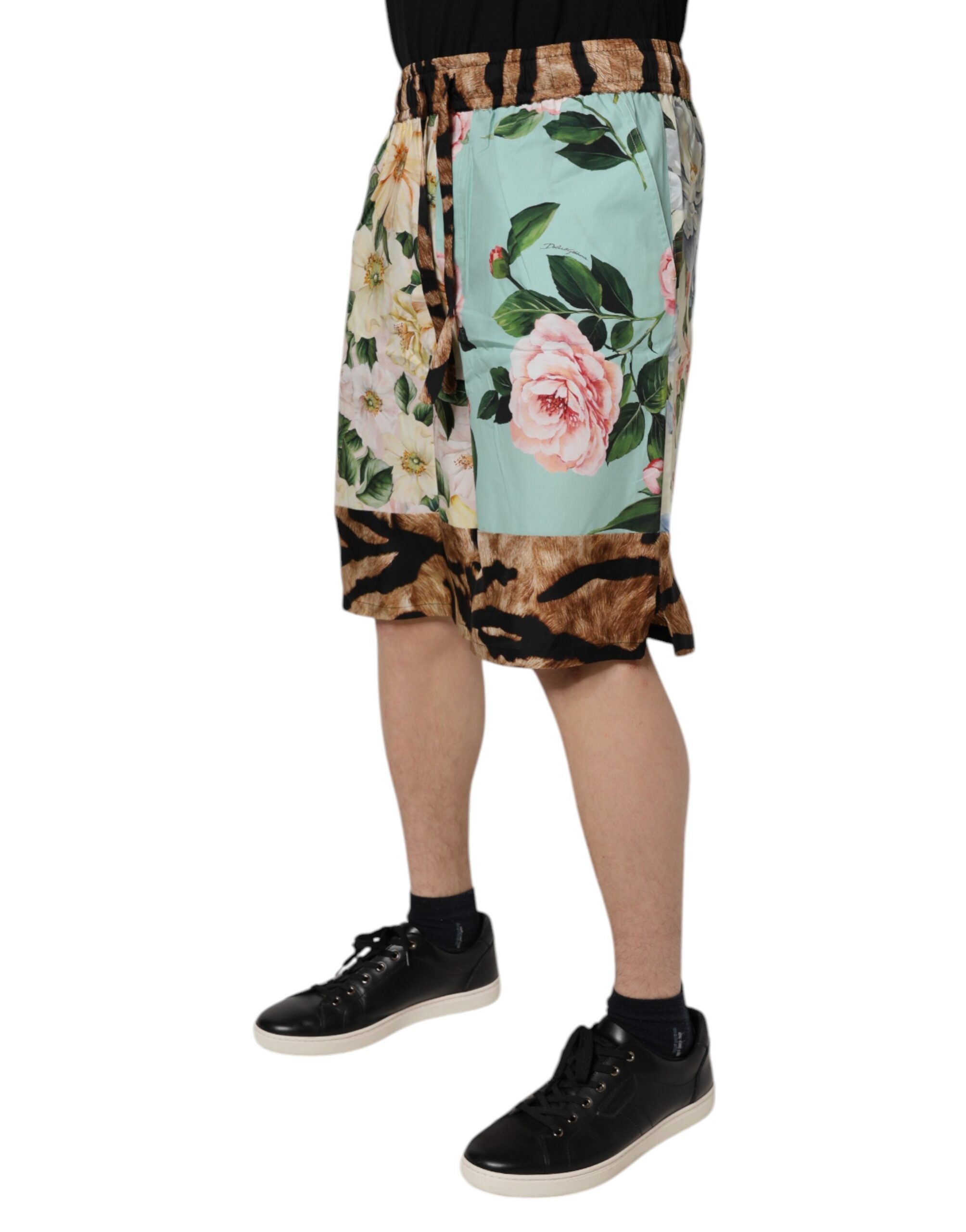Multicolor Floral Print Men Bermuda Shorts - ventzia