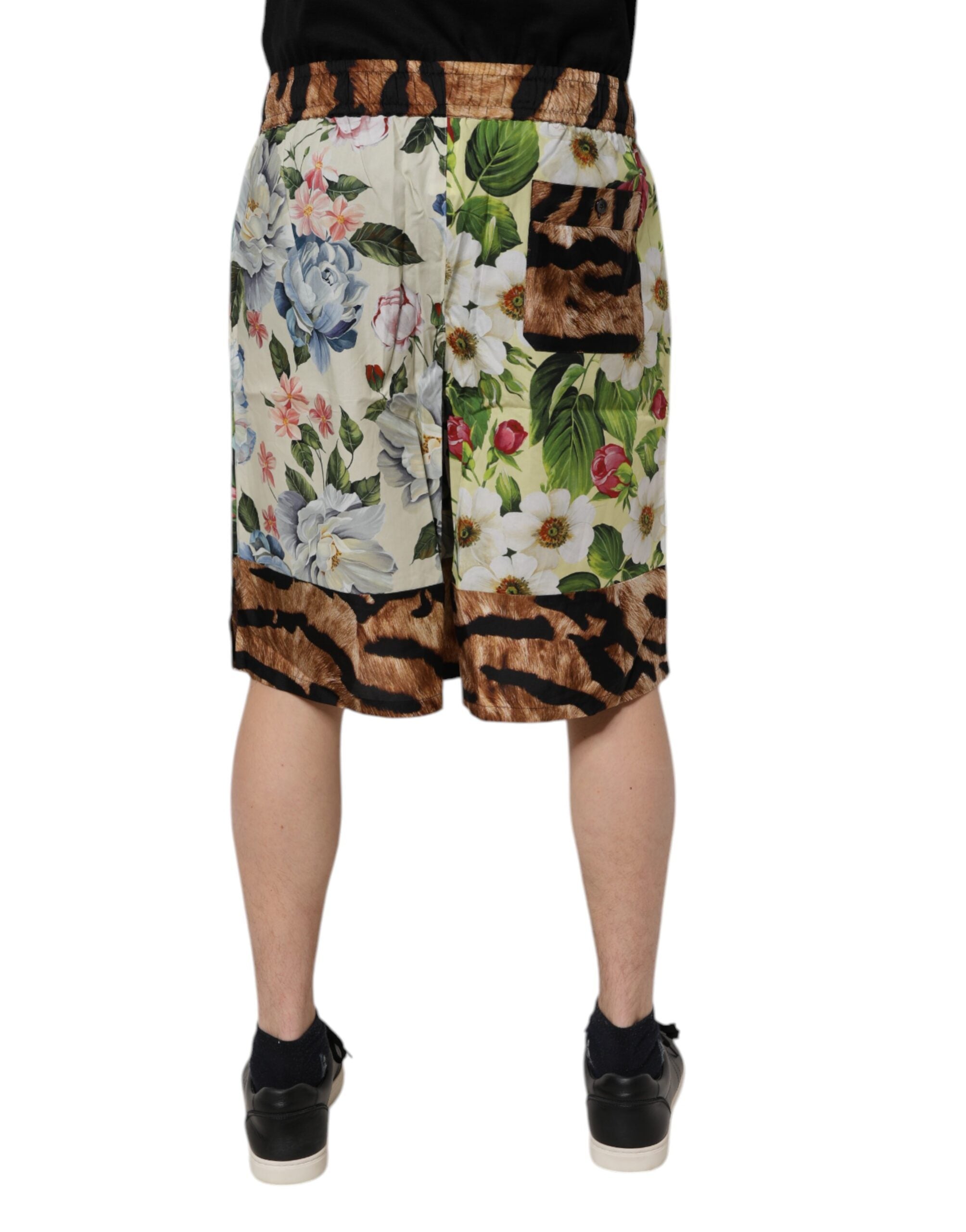 Multicolor Floral Print Men Bermuda Shorts - ventzia
