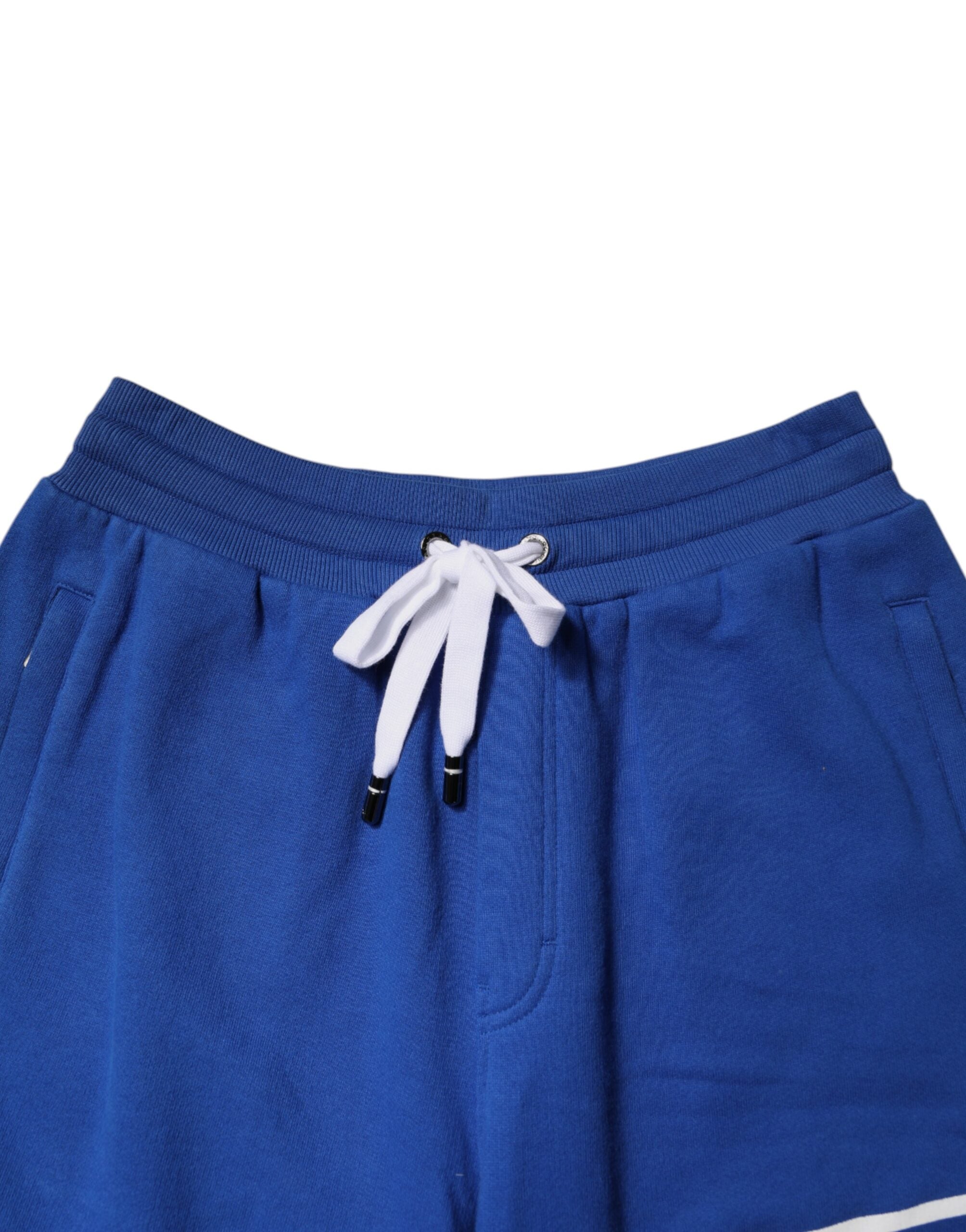 Blue Logo Cotton Bermuda Sweatshorts Shorts - ventzia