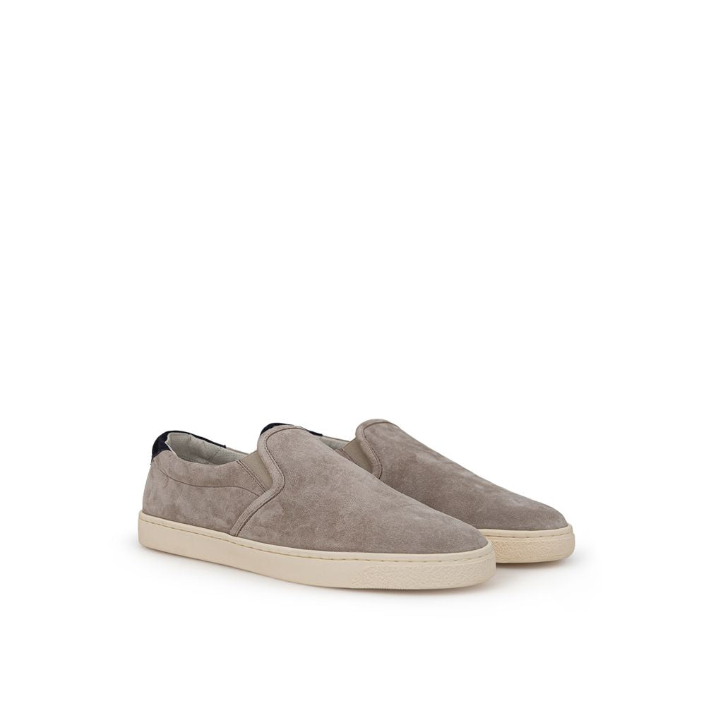 Gray Leather Sneaker - ventzia