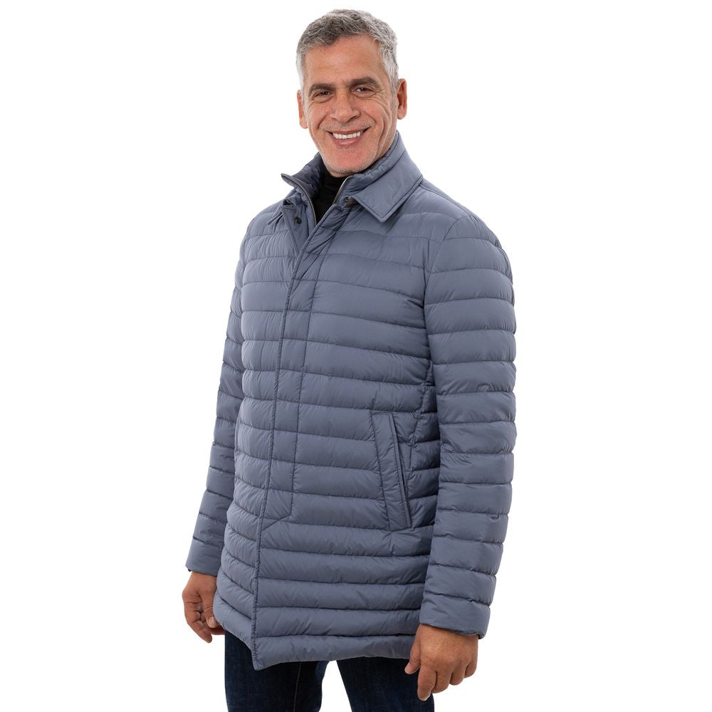 Blue Polyester Jackets & Coat