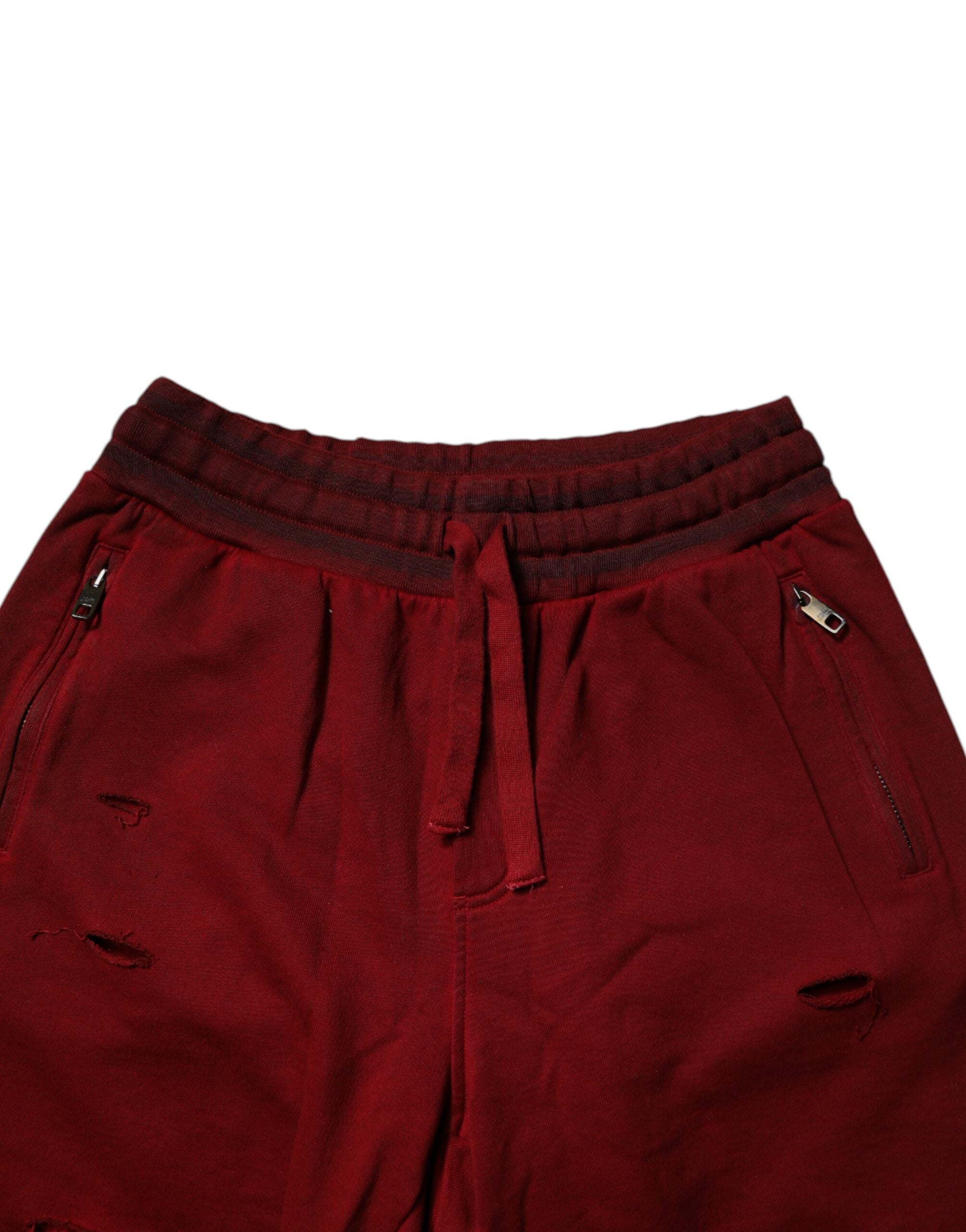 Bordeaux Cotton Bermuda Men Sweatshorts Shorts - ventzia