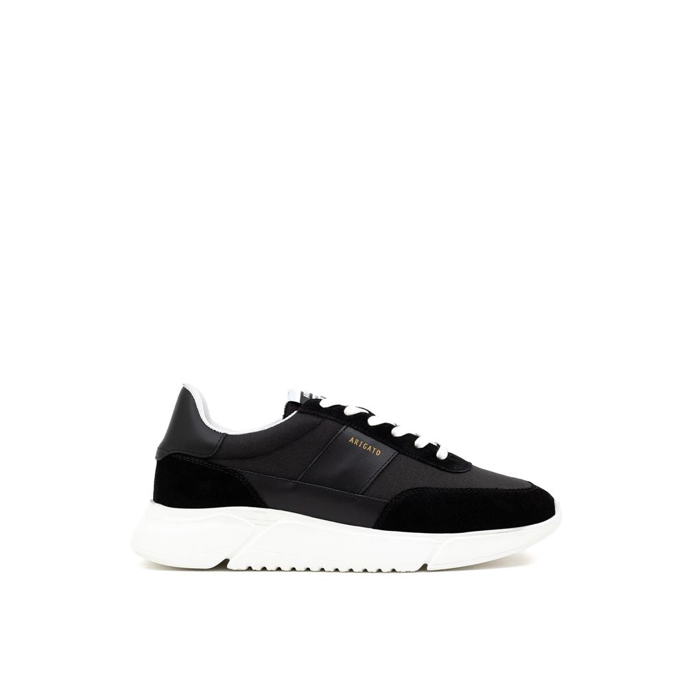 Black And White Fabric And Leather Sneaker - ventzia