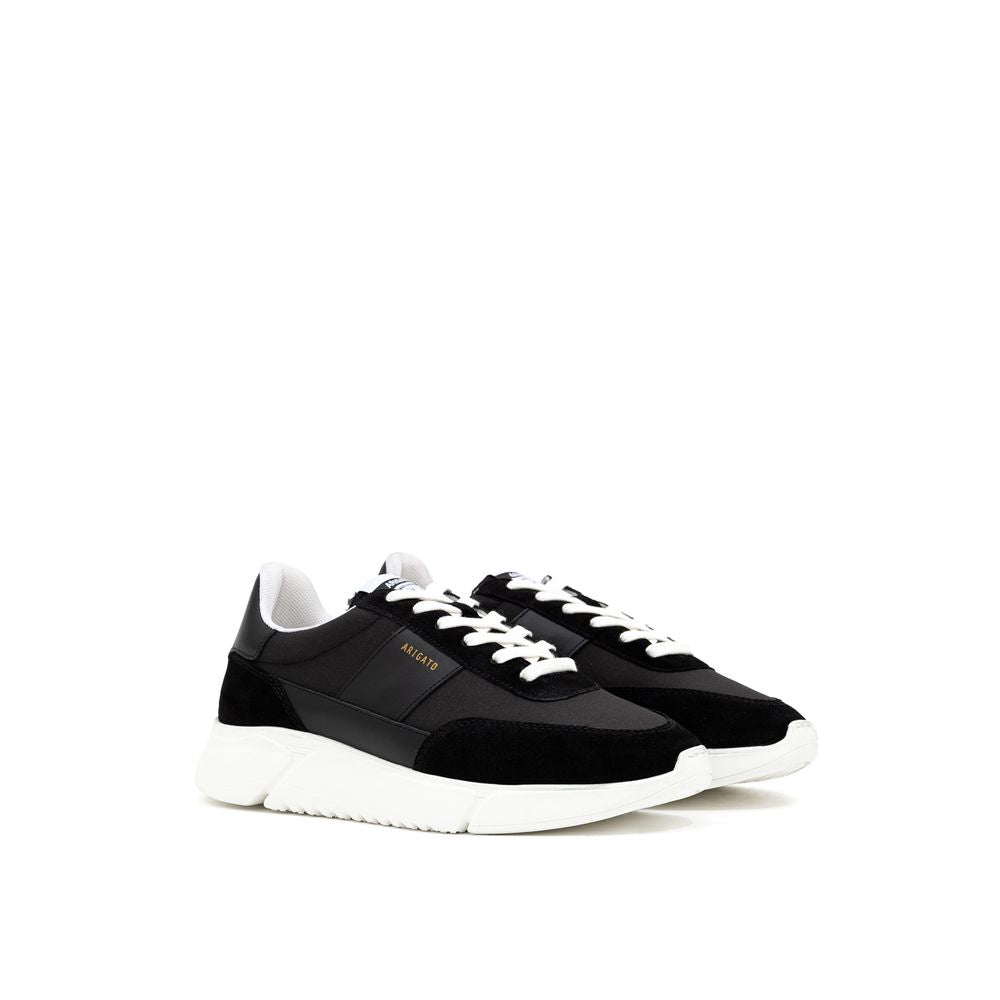 Black And White Fabric And Leather Sneaker - ventzia