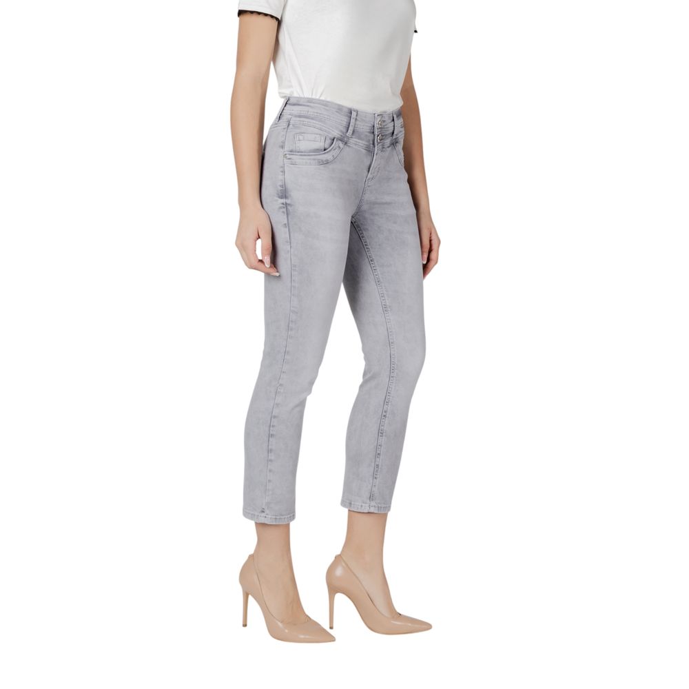 Gray Cotton Skinny Jeans - ventzia