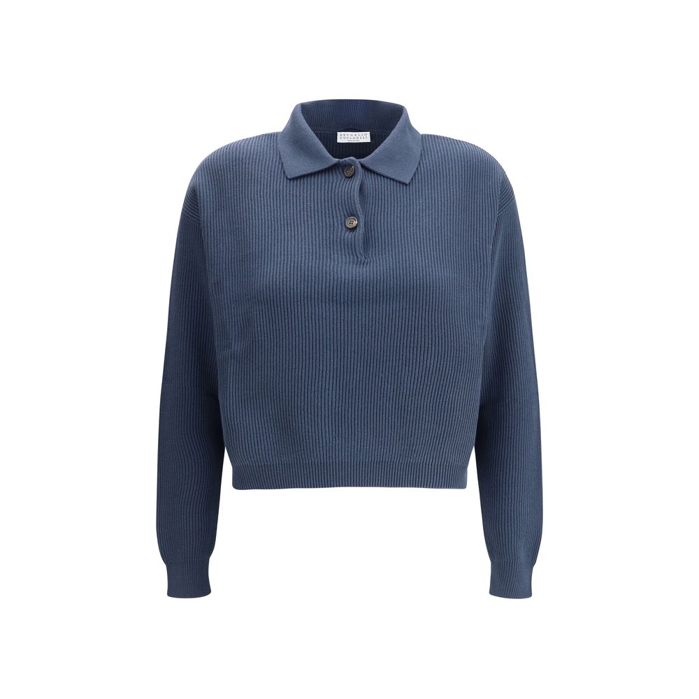 Blue Cotton Sweatshirt - ventzia