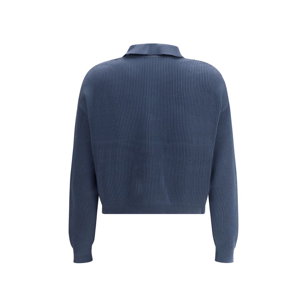 Blue Cotton Sweatshirt - ventzia