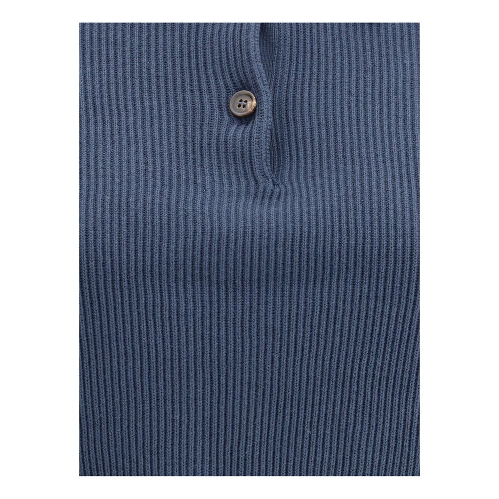 Blue Cotton Sweatshirt - ventzia