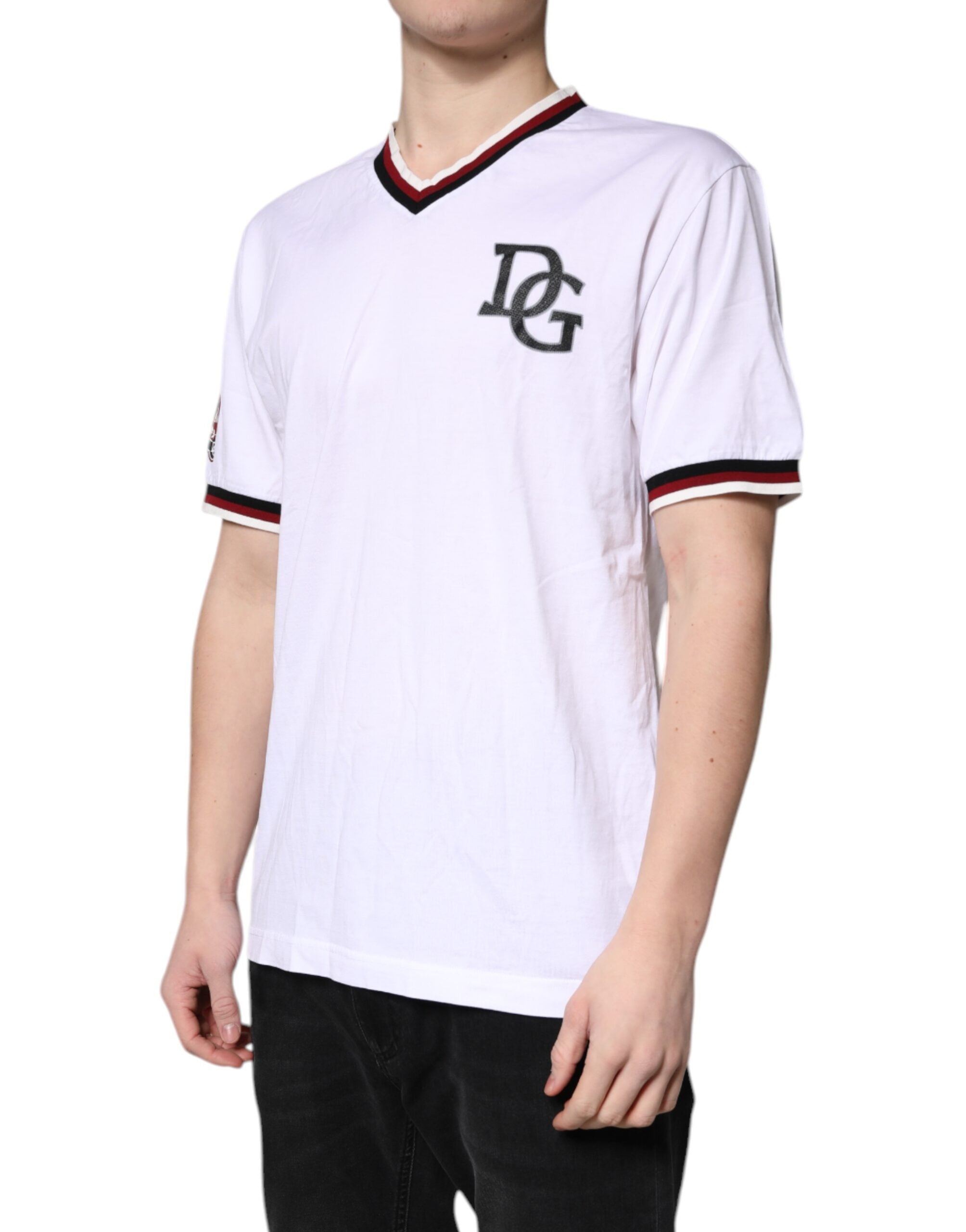 White #DGMillennials King Crown V-neck T-shirt