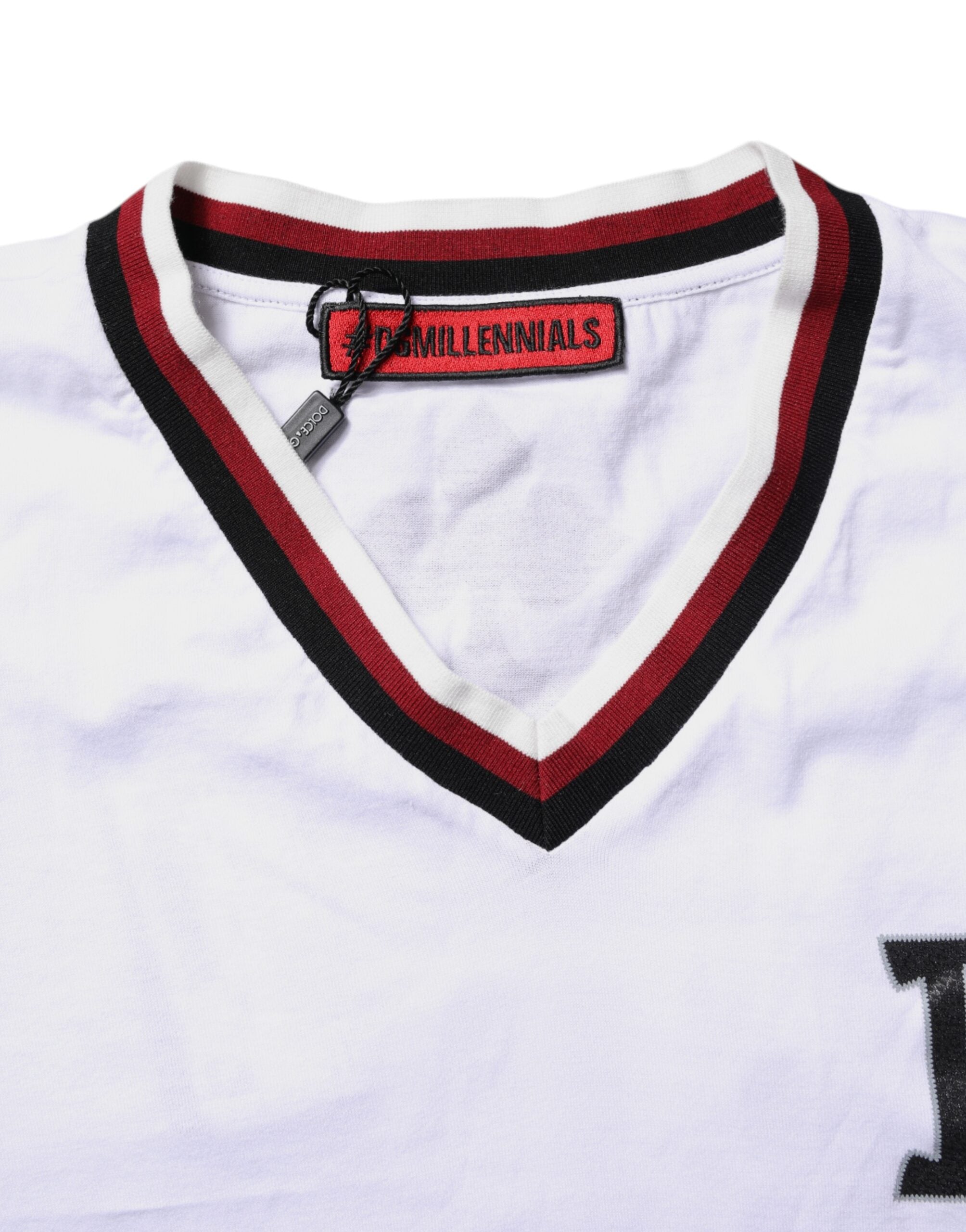 White #DGMillennials King Crown V-neck T-shirt