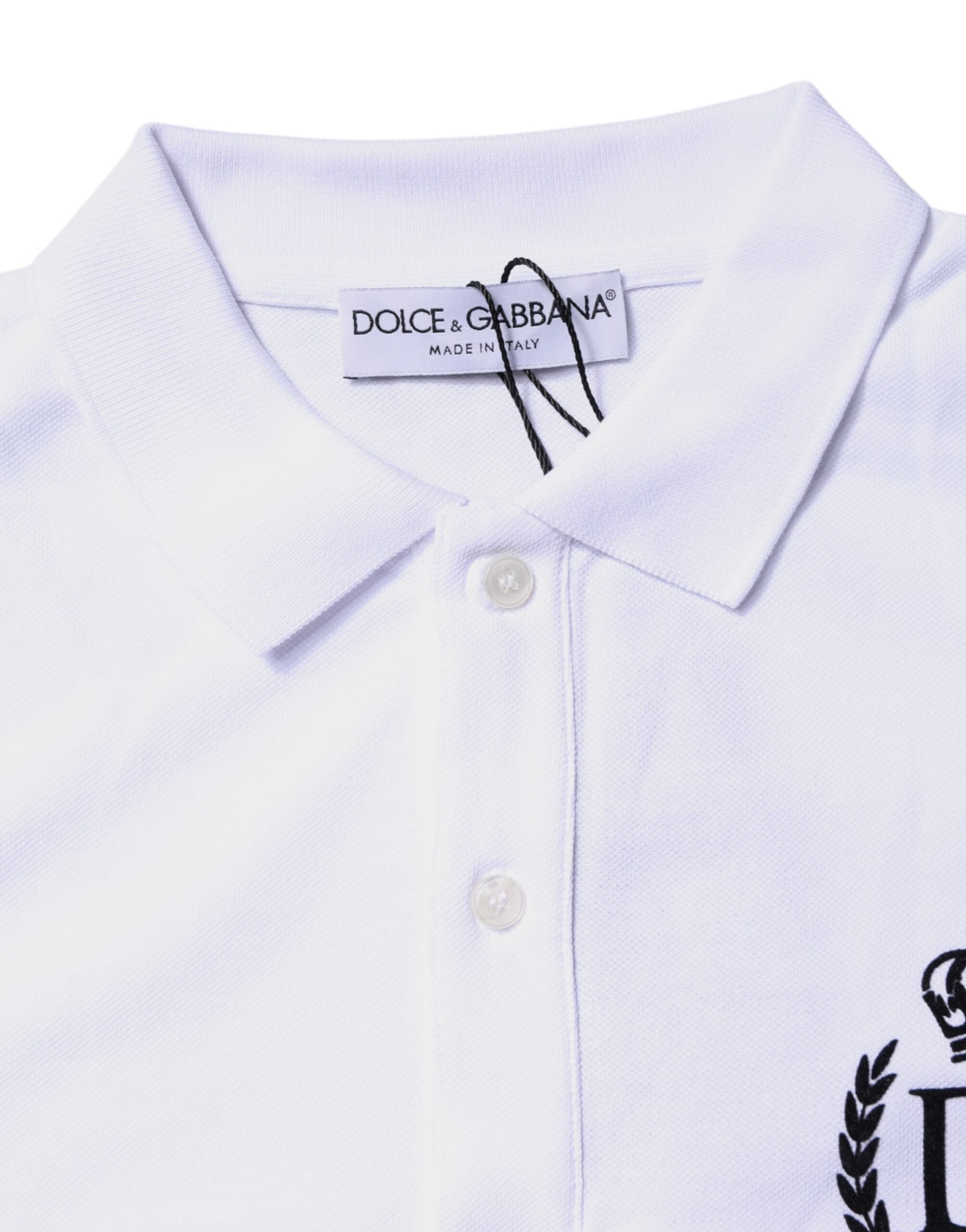 White Cotton Crown Collared Men Polo T-shirt - ventzia
