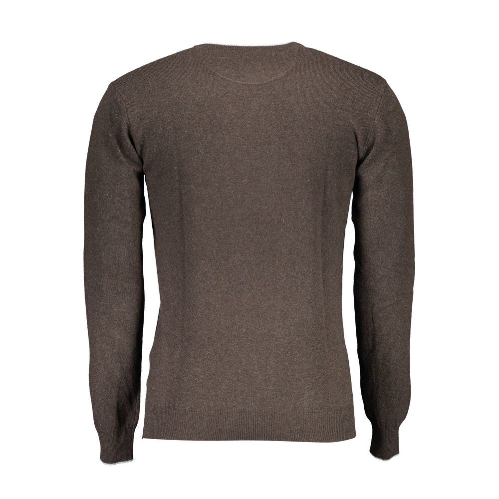 Brown Wool Men Sweater - ventzia